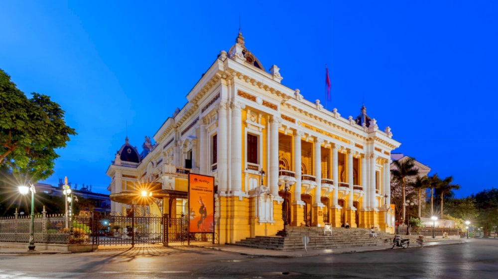 View outside the theater in the evening